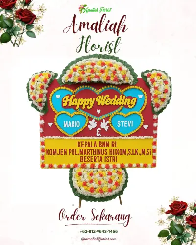 Karangan Papan Bunga Pernikahan di Cimaskara